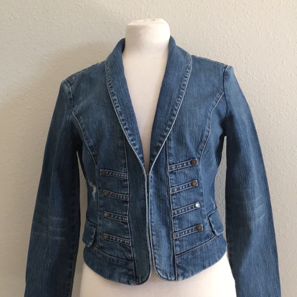 New York & Co Denim Blue Jacket Size 6